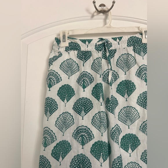 Roller Rabbit 100% Linen Wide leg PANTS PEACOCKS TYRA size extra small eclectic - Picture 5 of 14
